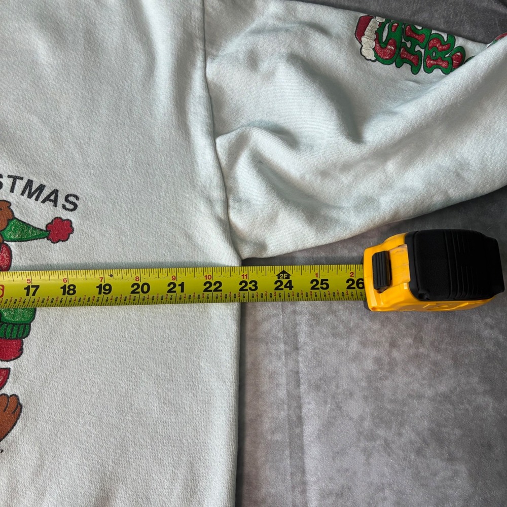 Vintage Cute Nostalgic  Christmas Bears Sweatshirt White XL Made in USA Holiday - Picture 5 of 7